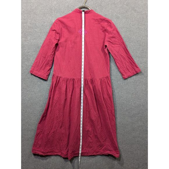 Svarga Ukraine Dress Womens 42 Embroidered Floral Cotton Traditional Red - Picture 14 of 16